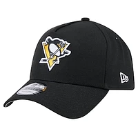 Men's New Era  Black Pittsburgh Penguins Core A-Frame 9FORTY Adjustable Hat