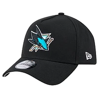 Men's New Era  Black San Jose Sharks Core A-Frame 9FORTY Adjustable Hat