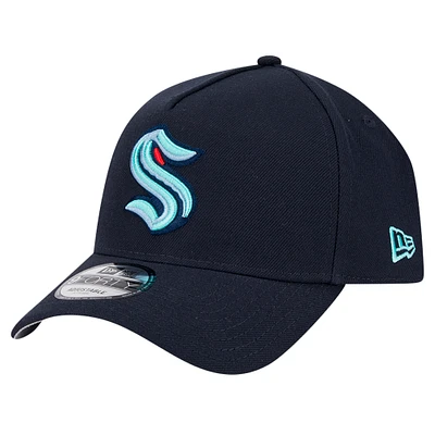 Men's New Era  Deep Sea Blue Seattle Kraken Core A-Frame 9FORTY Adjustable Hat