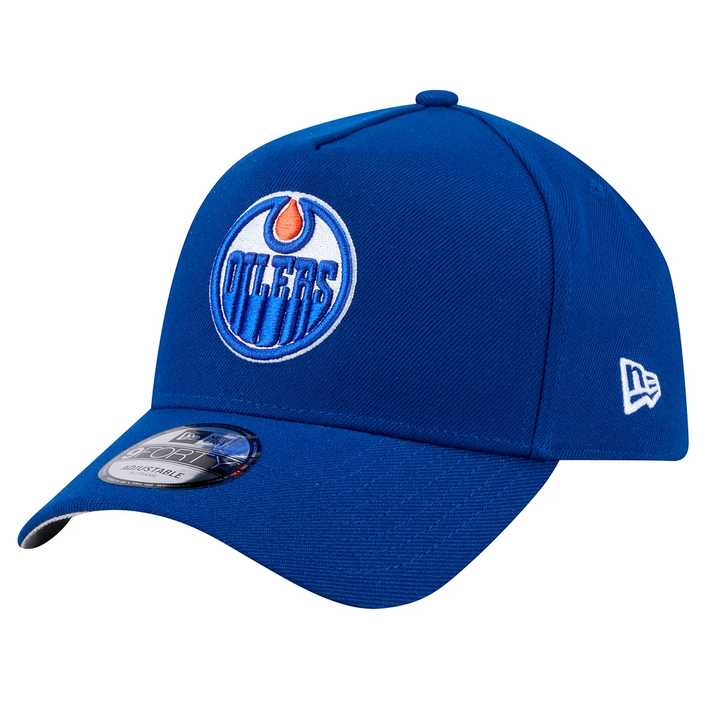 Men's New Era  Royal Edmonton Oilers Core A-Frame 9FORTY Adjustable Hat