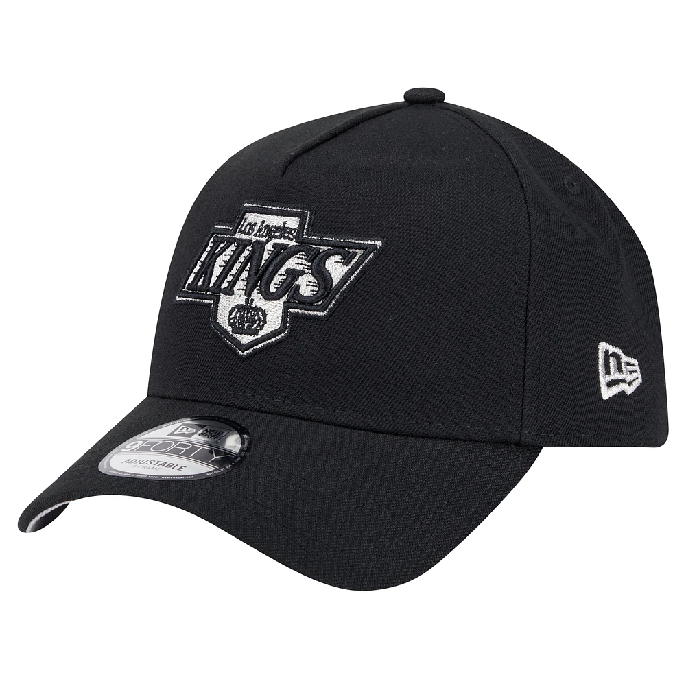 Men's New Era  Black Los Angeles Kings Core A-Frame 9FORTY Adjustable Hat