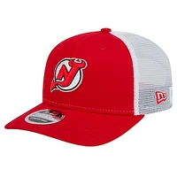 Men's New Era Red New Jersey Devils Core Trucker 9SEVENTY Stretch-Snap Hat