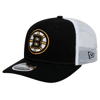 Men's New Era Black Boston Bruins Core Trucker 9SEVENTY Stretch-Snap Hat