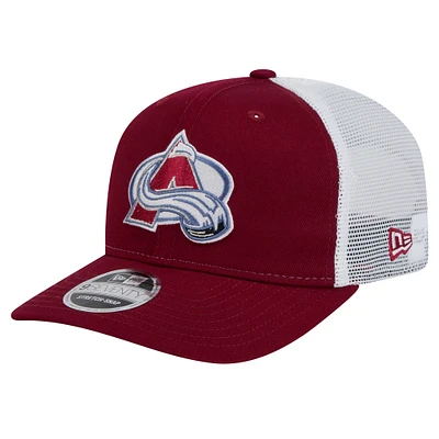 Men's New Era Burgundy Colorado Avalanche Core Trucker 9SEVENTY Stretch-Snap Hat