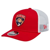 Men's New Era Red Florida Panthers Core Trucker 9SEVENTY Stretch-Snap Hat