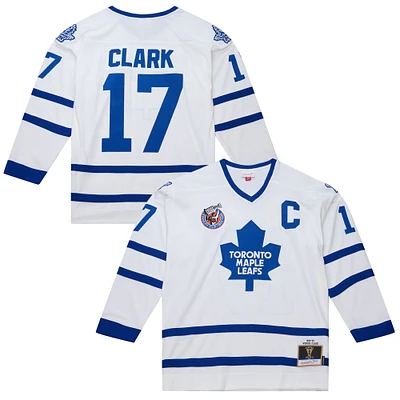 Men's Mitchell & Ness Wendel Clark White Toronto Maple Leafs 1992/93 Throwback Powerplay Jersey