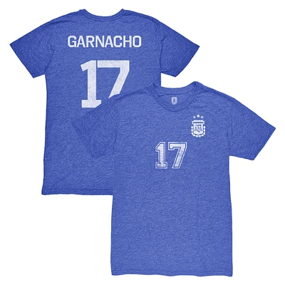 Men's 1863FC Alejandro Garnacho Argentina National Team Player Vintage Tri-Blend T-Shirt