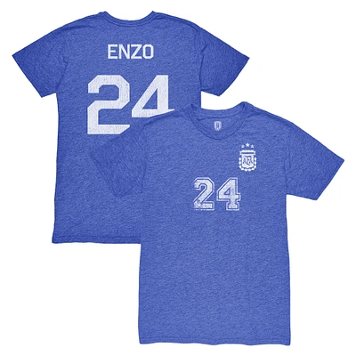 Men's 1863FC Enzo Fernández Argentina National Team Player Vintage Tri-Blend T-Shirt