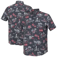 Men's Reyn Spooner Charcoal Super Bowl LIX Kekai Performance Short Sleeve Button-Up Shirt