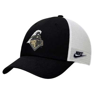 Men's Nike Black/White Purdue Boilermakers Vintage Club Trucker Adjustable Hat