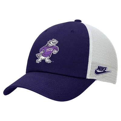 Men's Nike Purple/White TCU Horned Frogs Vintage Club Trucker Adjustable Hat