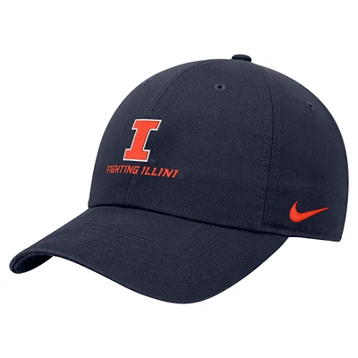 Men's Nike Navy Illinois Fighting Illini Club Adjustable Hat