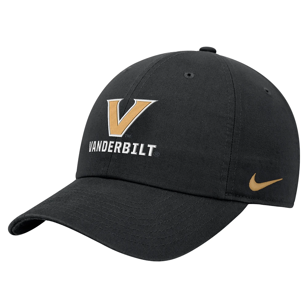 Men's Nike Black Vanderbilt Commodores Club Adjustable Hat