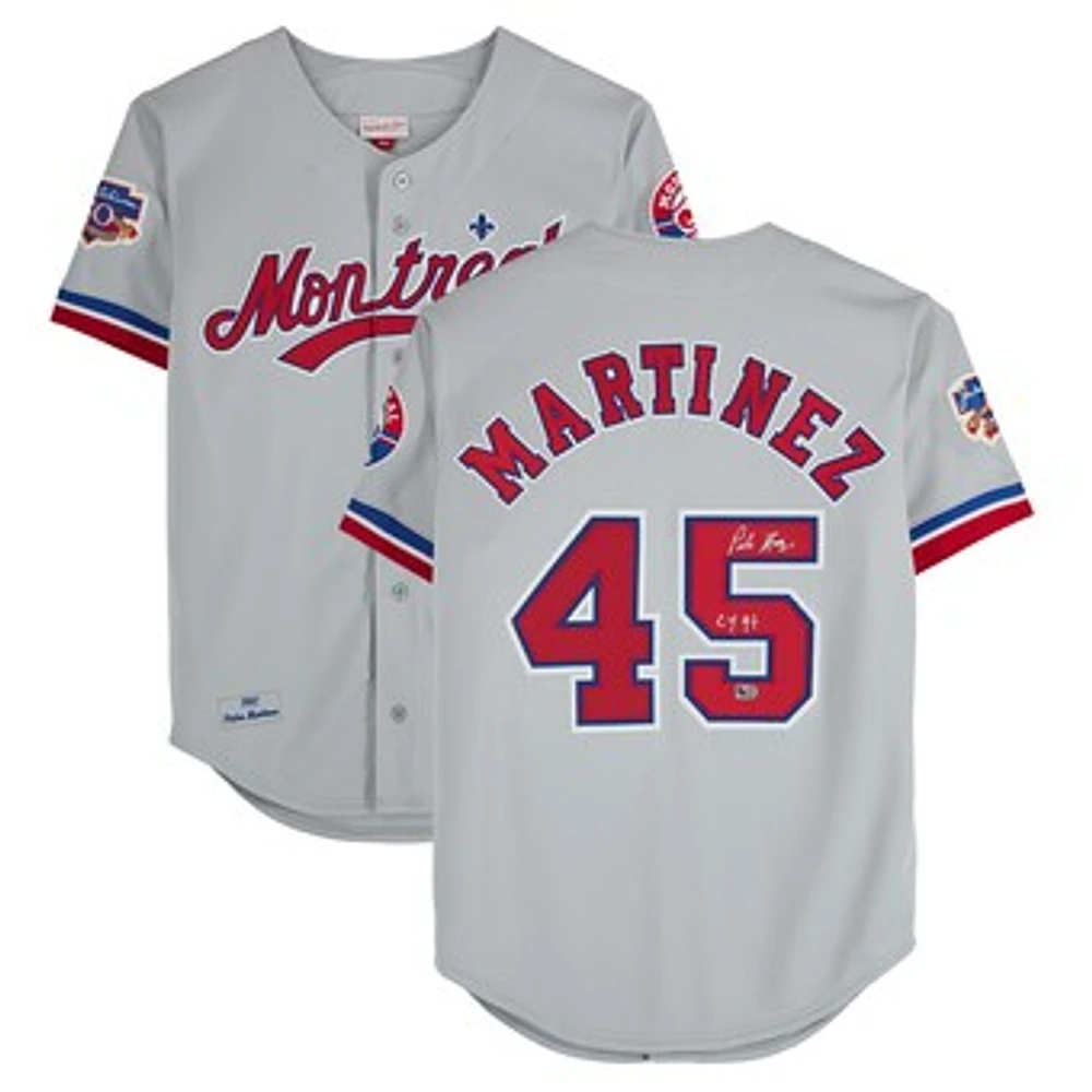 Pedro Martinez Montreal Expos Autographed Gray Mitchell & Ness 1997 Authentic Jersey with "CY 97" Inscription