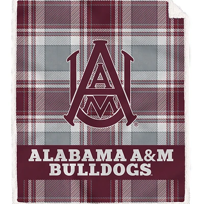 Pegasus Alabama A&M Bulldogs 50" x 60" Bold Plaid Ultra Soft Sherpa Blanket