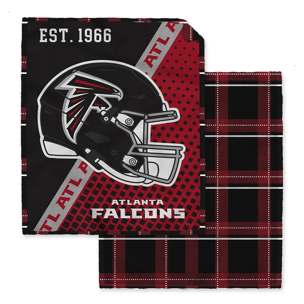 Pegasus Atlanta Falcons 60" x 80" Gradient Helmet Double-Sided Plaid Sherpa Blanket