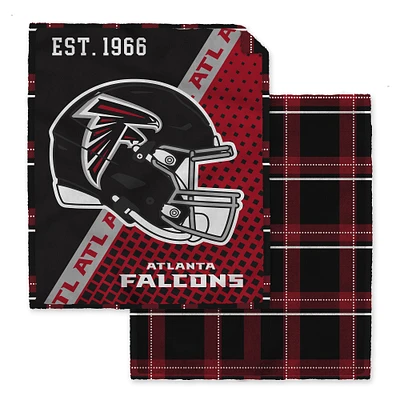 Pegasus  Atlanta Falcons 60" x 80" Gradient Helmet Double-Sided Plaid Sherpa Blanket