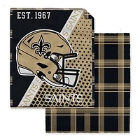 Pegasus  New Orleans Saints 60" x 80" Gradient Helmet Double-Sided Plaid Sherpa Blanket