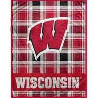 Pegasus Wisconsin Badgers 66" x 95" Plaid Fan-mily Oversized Ultra Cozy Blanket