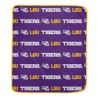 Pegasus LSU Tigers 60" x 72" Repeat Logo Wordmark Ultra Soft Blanket