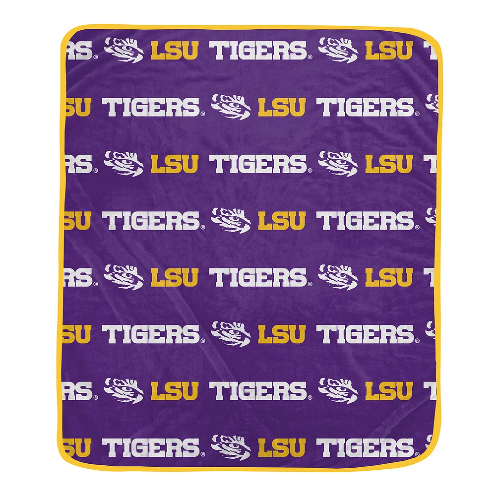 Pegasus LSU Tigers 60" x 72" Repeat Logo Wordmark Ultra Soft Blanket