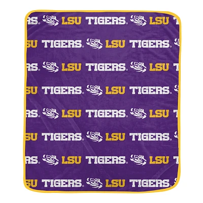 Pegasus LSU Tigers 60" x 72" Repeat Logo Wordmark Ultra Soft Blanket