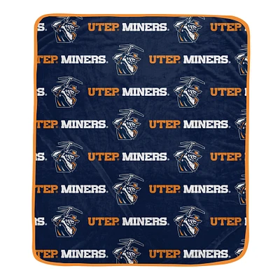 Pegasus UTEP Miners 60" x 72" Repeat Logo Wordmark Ultra Soft Blanket