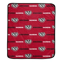 Pegasus Wisconsin Badgers 60" x 72" Repeat Logo Wordmark Ultra Soft Blanket