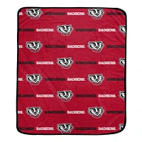 Pegasus Wisconsin Badgers 60" x 72" Repeat Logo Wordmark Ultra Soft Blanket