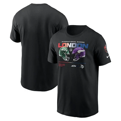 Men's Nike  Black New York Jets vs. Minnesota Vikings International Games London 2024 T-Shirt