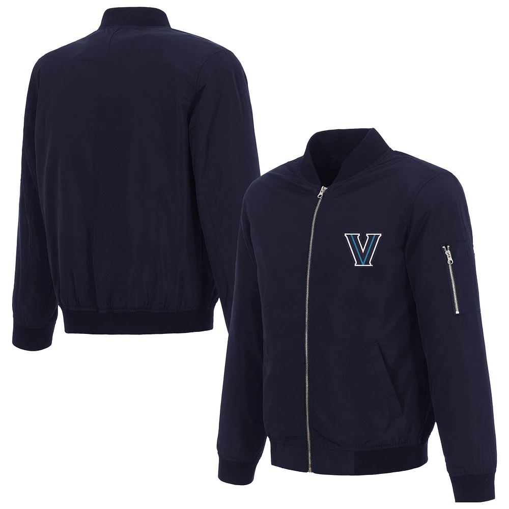 Men's JH Design Navy Villanova Wildcats Full-Zip Bomber Jacket