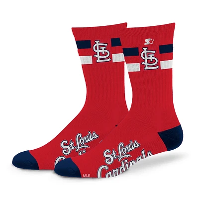 Unisex Starter St. Louis Cardinals Team Color Two-Stripe Crew Socks