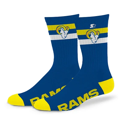 Unisex Starter Los Angeles Rams Team Color Two-Stripe Crew Socks