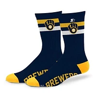 Unisex Starter Milwaukee Brewers Team Color Two-Stripe Crew Socks