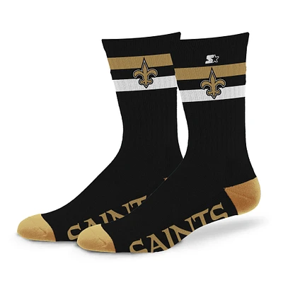 Unisex Starter New Orleans Saints Team Color Two-Stripe Crew Socks