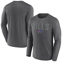 Men's Fanatics  Heather Charcoal Buffalo Bills Blackout Lateral Long Sleeve T-Shirt