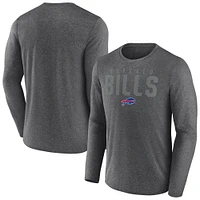 Men's Fanatics  Heather Charcoal Buffalo Bills Blackout Lateral Long Sleeve T-Shirt