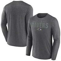 Men's Fanatics  Heather Charcoal Baltimore Ravens Blackout Lateral Long Sleeve T-Shirt