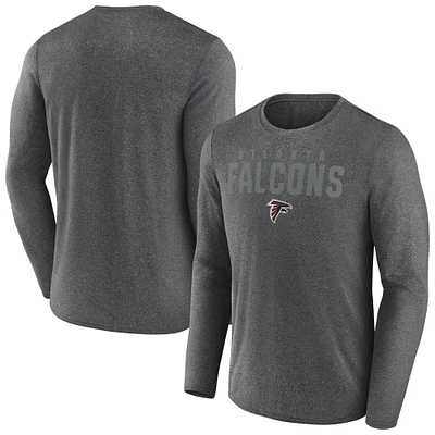 Men's Fanatics  Heather Charcoal Atlanta Falcons Blackout Lateral Long Sleeve T-Shirt