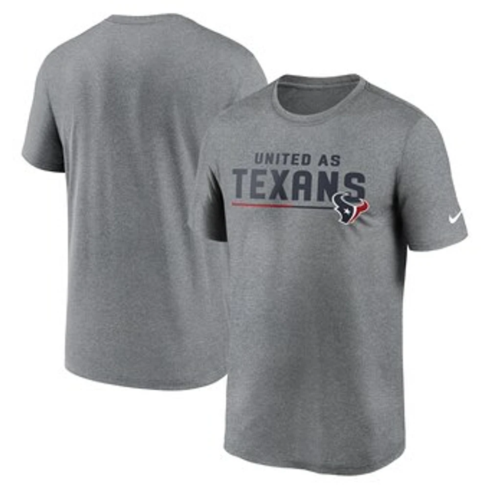 Men's Nike  Heather Gray Houston Texans Legend Team Shoutout Performance T-Shirt