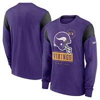 Men's Nike Heather Purple Minnesota Vikings Rewind Playback Helmet Long Sleeve T-Shirt