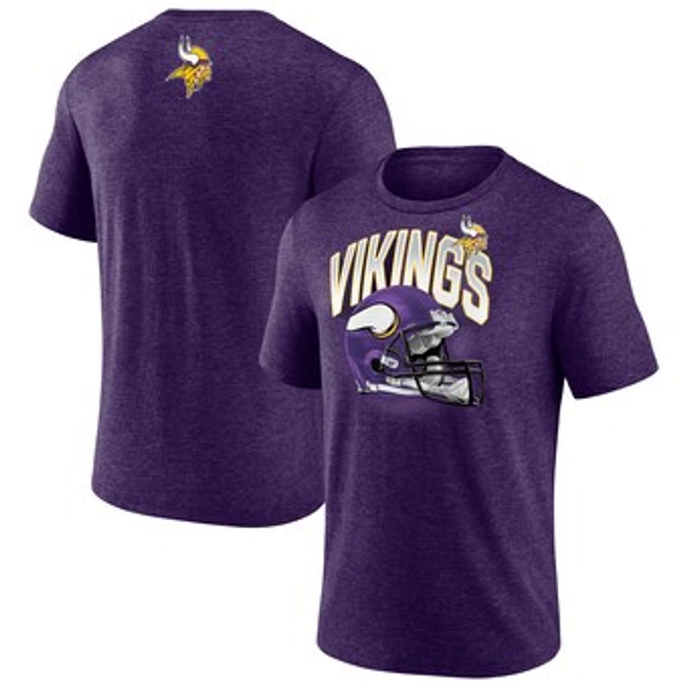 Men's Fanatics  Heather Purple Minnesota Vikings Tri-Blend Helmet End Around T-Shirt