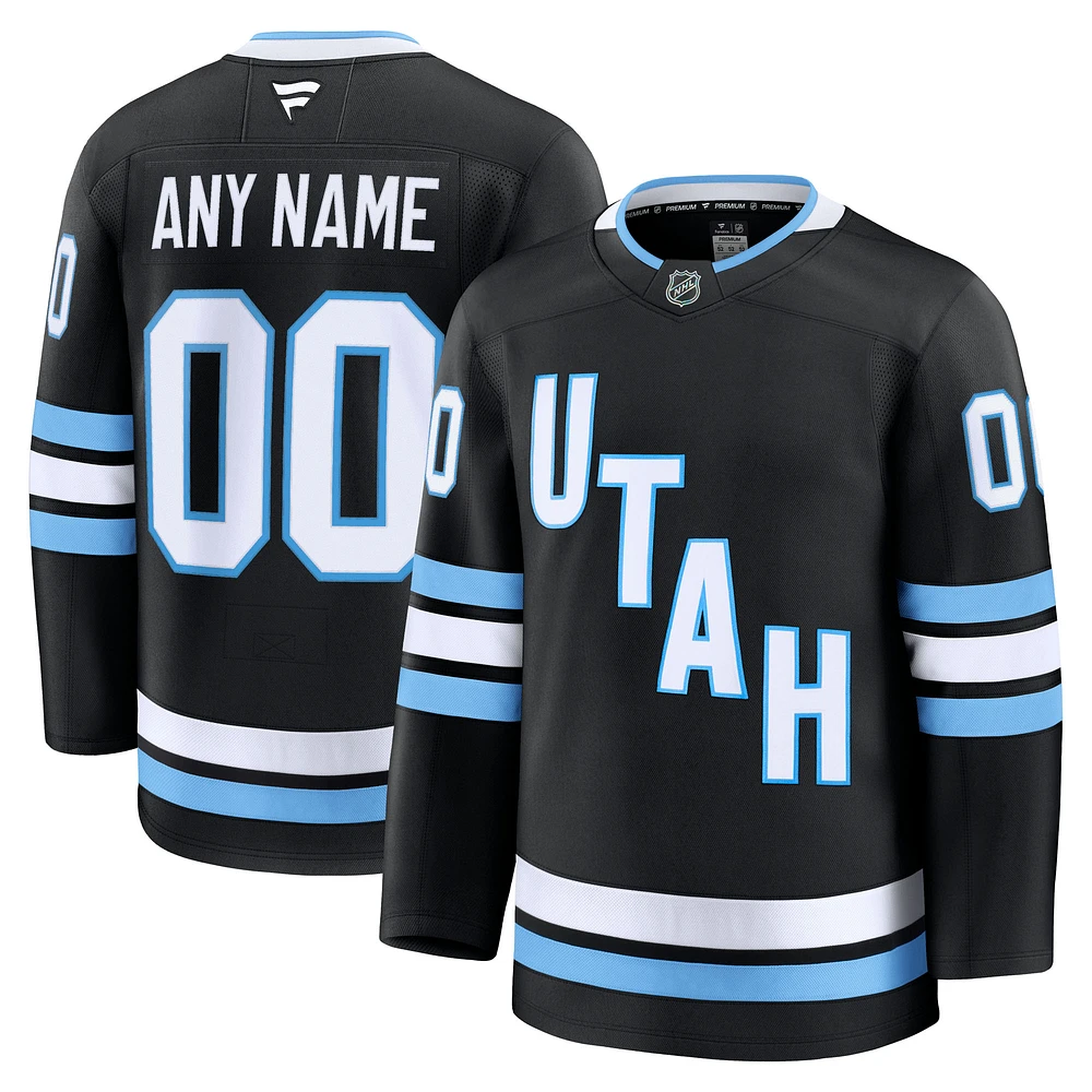 Men's Fanatics Black Utah Hockey Club Home Premium Custom Jersey