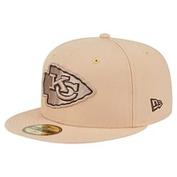 Men's New Era Tan Kansas City Chiefs Candied Pecan 59FIFTY Fitted Hat