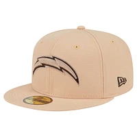 Men's New Era Tan Los Angeles Chargers Candied Pecan 59FIFTY Fitted Hat