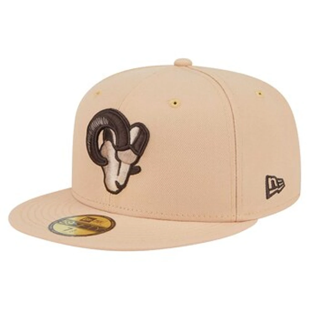 Men's New Era Tan Los Angeles Rams Candied Pecan 59FIFTY Fitted Hat