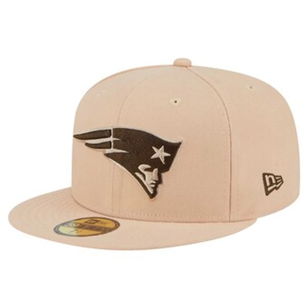 Men's New Era Tan England Patriots Candied Pecan 59FIFTY Fitted Hat