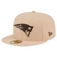 Men's New Era Tan England Patriots Candied Pecan 59FIFTY Fitted Hat