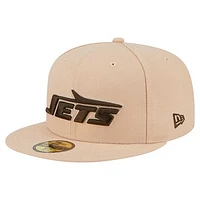 Men's New Era Tan York Jets Candied Pecan 59FIFTY Fitted Hat