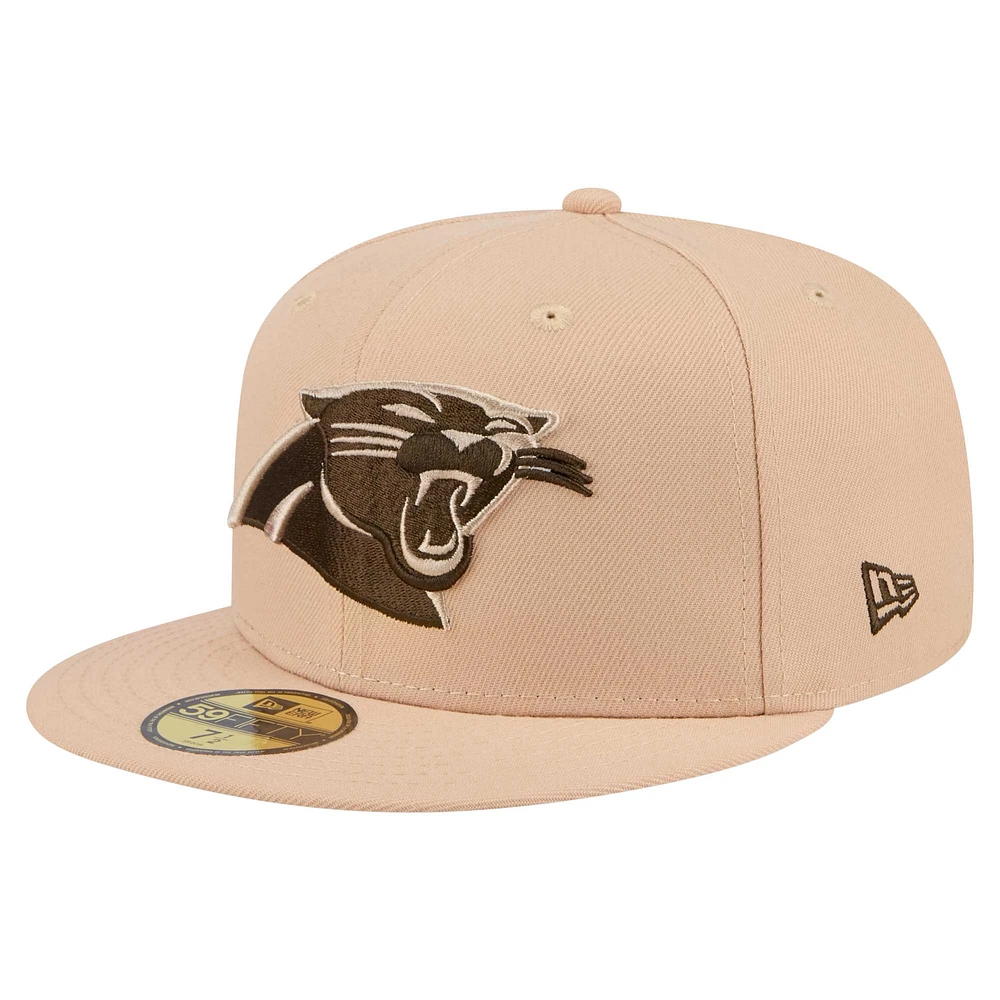 Men's New Era Tan Carolina Panthers Candied Pecan 59FIFTY Fitted Hat